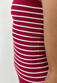 Fitted, Striped Square Neck Tank Top - The Collection by Brand, Style & Bloom