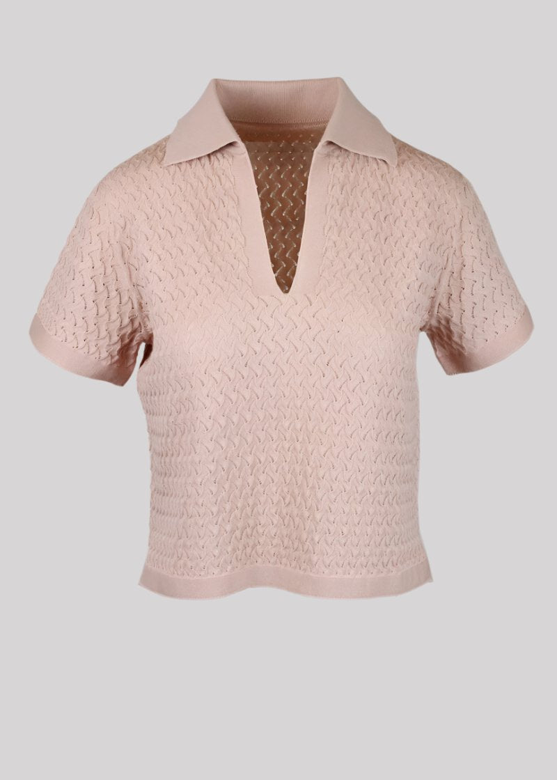 The Pointelle Knit Polo - The Collection by Brand, Style & Bloom