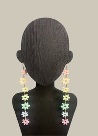 Flower Drop Statement Earrings