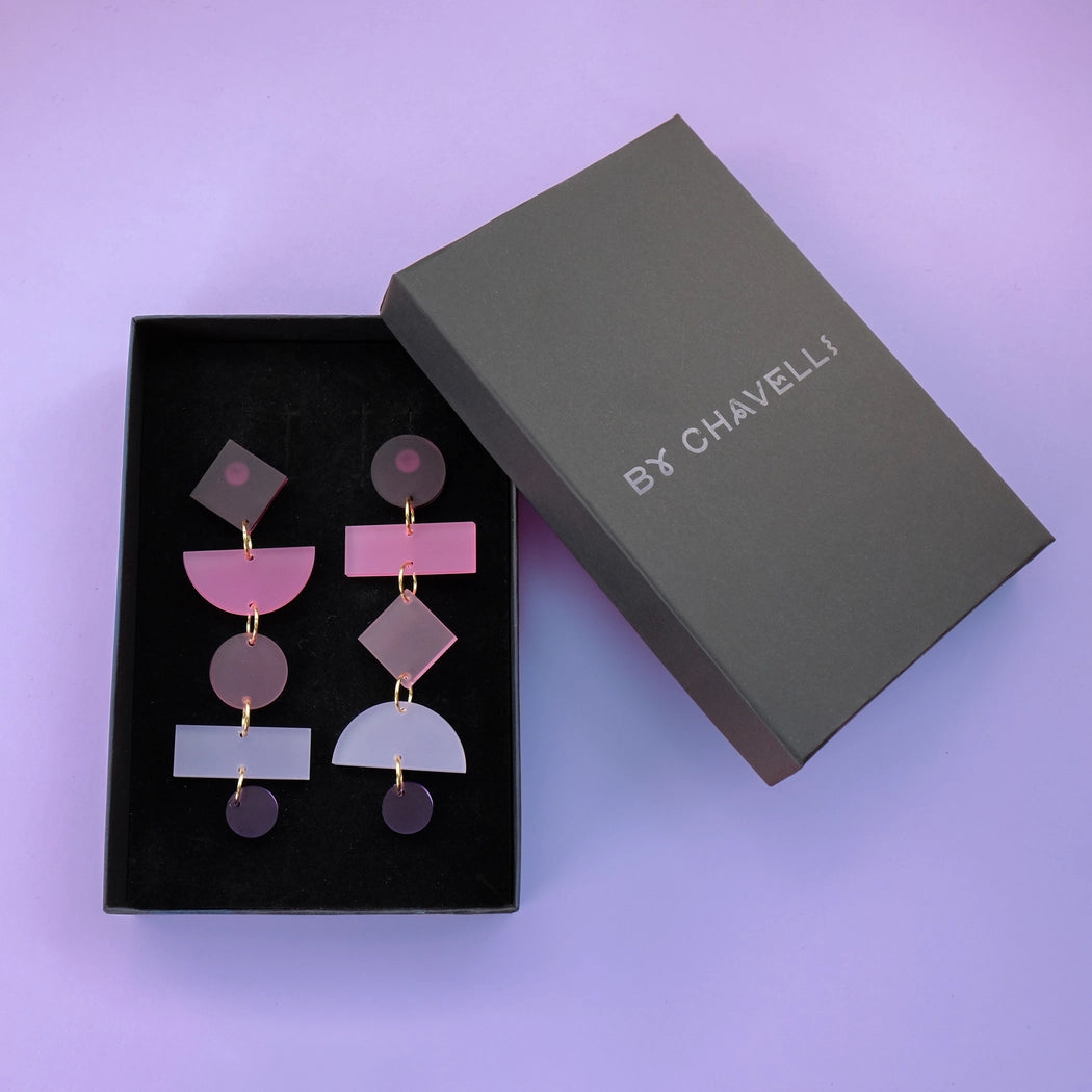 Pink Ombre Statement Earrings