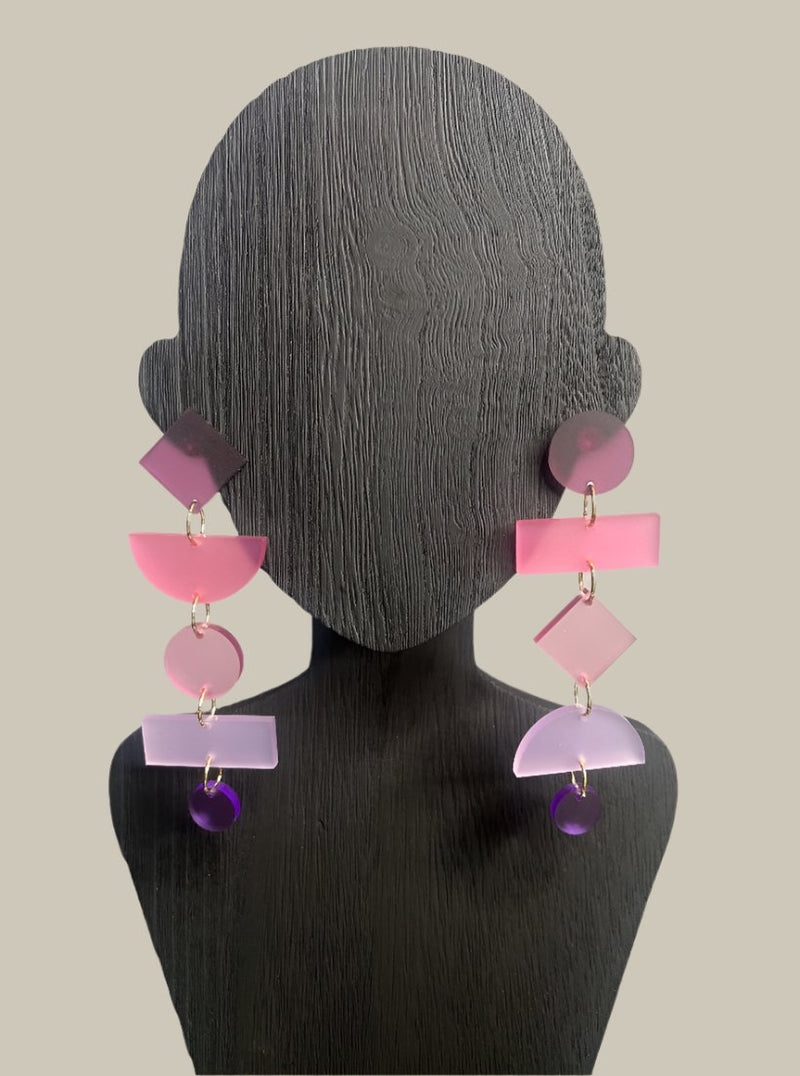 Pink Ombre Statement Earrings