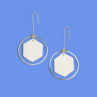 Hexagon Hoop Statement Earrings