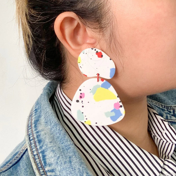 Paint Splatter Statement Earrings - The Collection by Brand, Style & Bloom