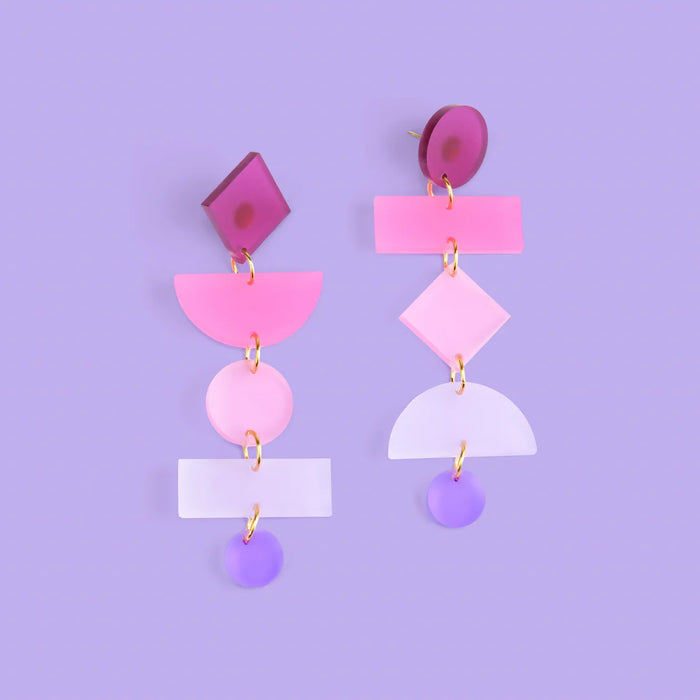 Pink Ombre Statement Earrings