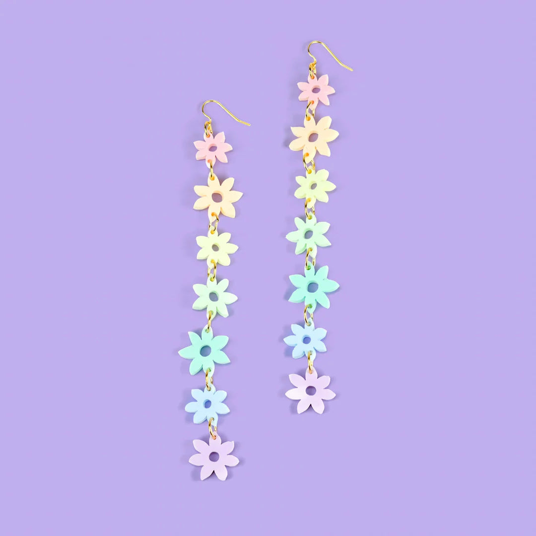 Flower Drop Statement Earrings