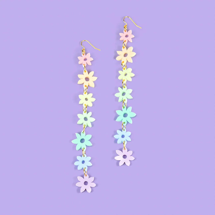 Flower Drop Statement Earrings