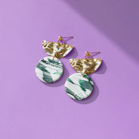 The Hammered Gold and Marble Statement Earrings