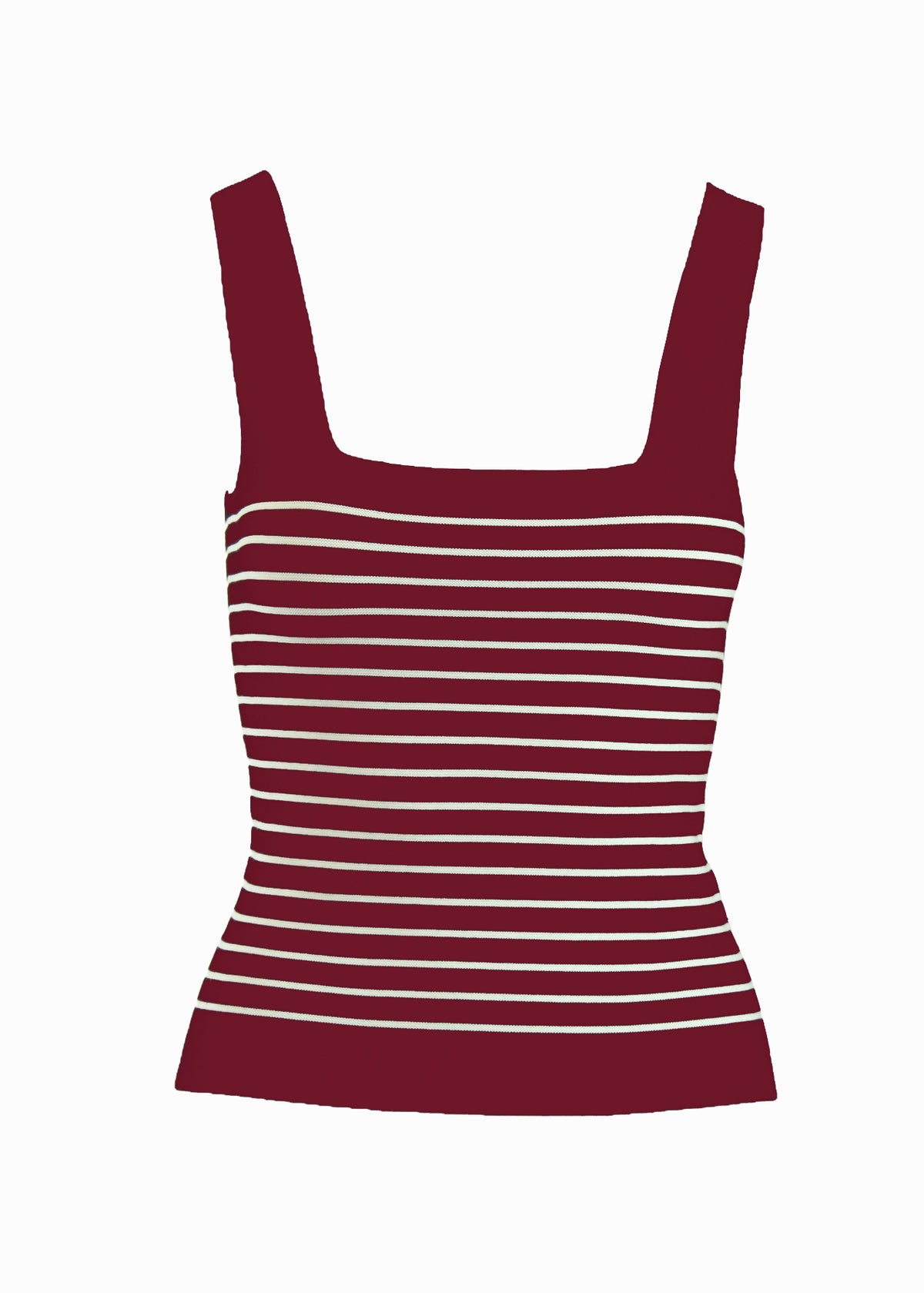 Fitted, Striped Square Neck Tank Top - The Collection by Brand, Style & Bloom